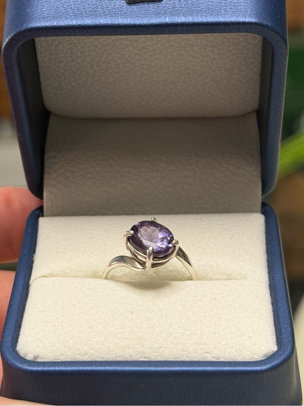 Stunning Natural Alexandrite Solitaire Ring 925 Sterling Silver Size 5.5 & 6.5